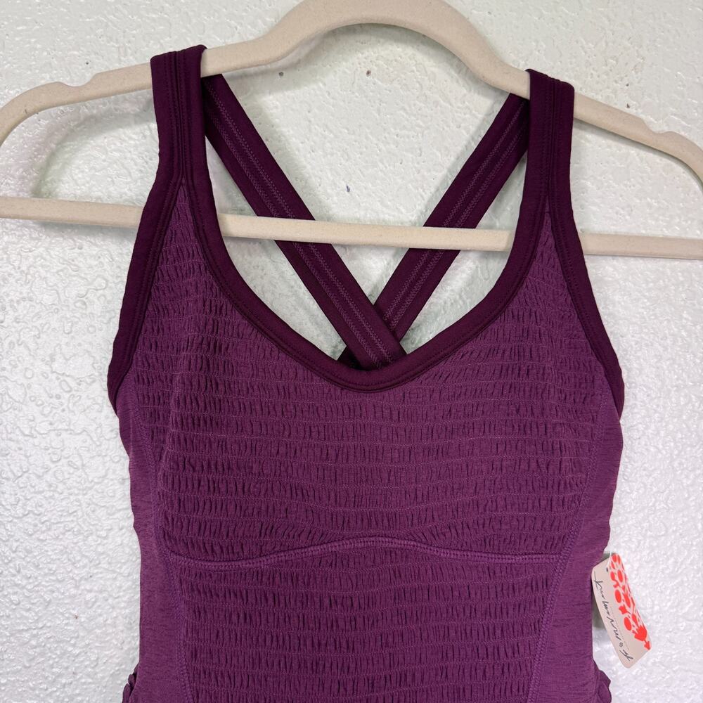 Free People Smockin Hot Dress Women XS Romper Tennis Pickleball Black Cherry NEW - Picture 5 of 11